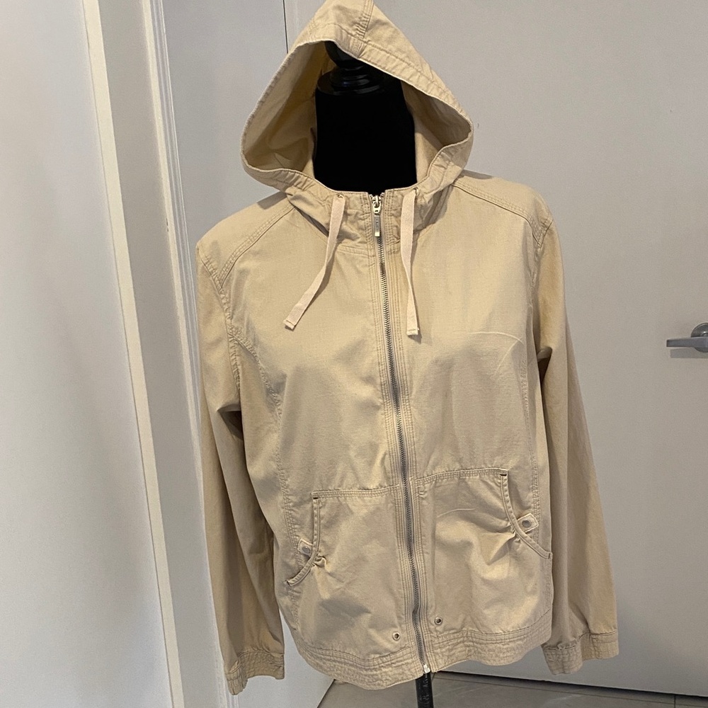 Northern Reflections long sleeved zip-up cotton Tan hoodie/Jjacket Size Large